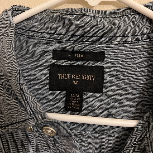 True Religion, Long Sleeve Button Up Dress Shirt, Slim Fit, Size M - Picture 5 of 5